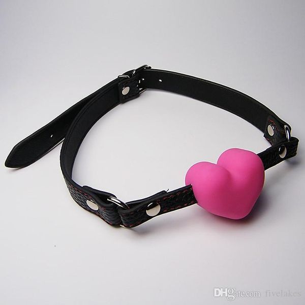 

products leather band heart-shaped silicone gag,oral mouth yoke flirting for games stuffed couples fixation mouth pvc toys qsjbo