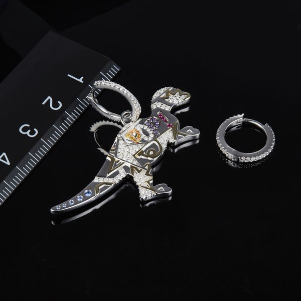 

cc серьги роскошные дизайнерские ювелирные изделия женские серьги ювелирные изделия для женщин 2020 мода горный хрусталь динозавр серьги мот, Golden;silver