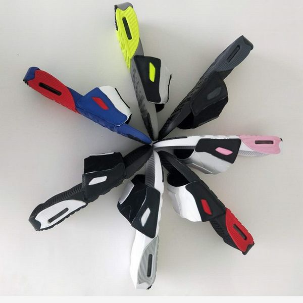 

мужские женские спорт 90 slide тапочки летние дышащий комфорт пляж тапочки с пузырьками моды сандалии 90-х открытых кроссовки флип-флоп, Black