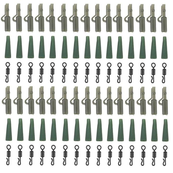 

90pcs/set silicone carp fishing tackle safety lead clip + quick change for swivels + tail rubbers set carp fishing lead clip set