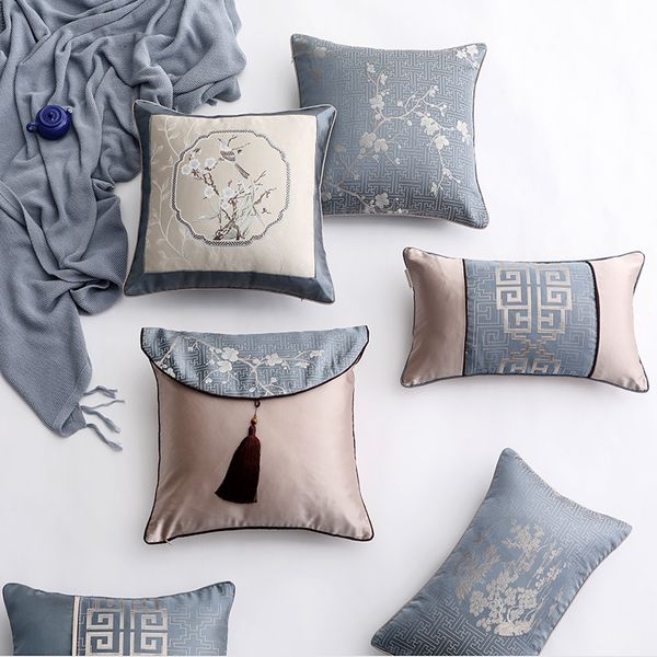 Pillow Covers 18 18 Inch Chinese Style Jacquard Elegant Sofa