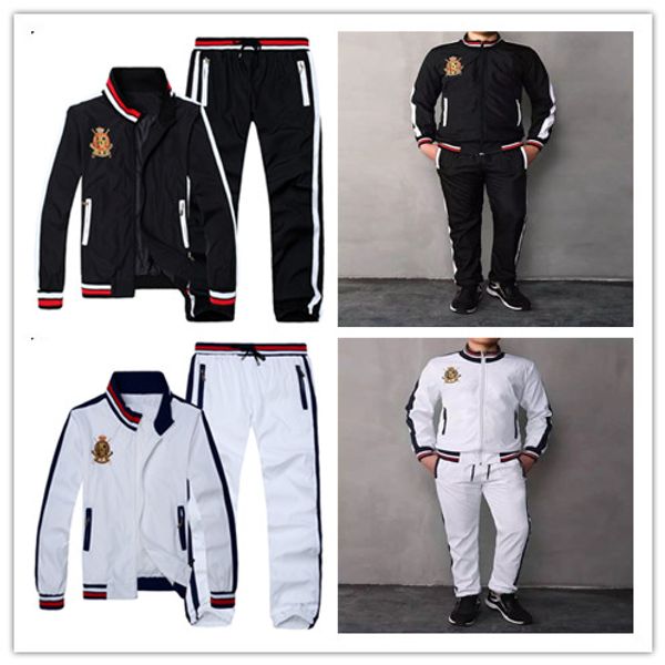 

2020 сша оснастки поло бренд мужской дизайнер пальто ветровка из двух частей костюм классический мужской повседневная стенд воротник молодеж, Gray