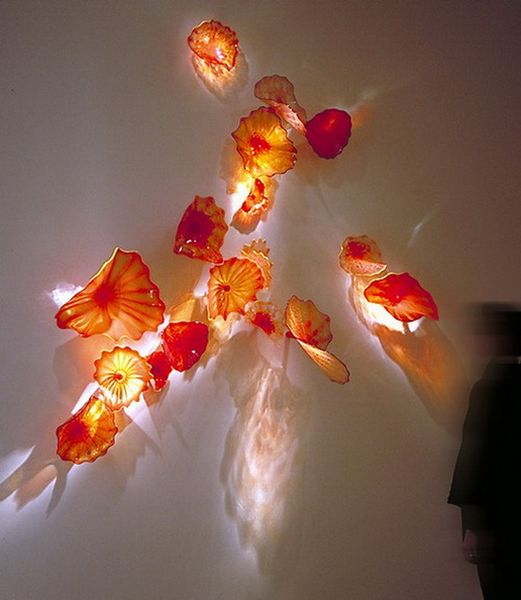 

arrival custom made handmade blown murano glass wall plates lamp chihuly style wedding decor