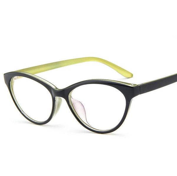 

cat eye glasses frame women brand vintage optical print frame cat's eye glasses computer eyewear 8 color oculos de grau, Black