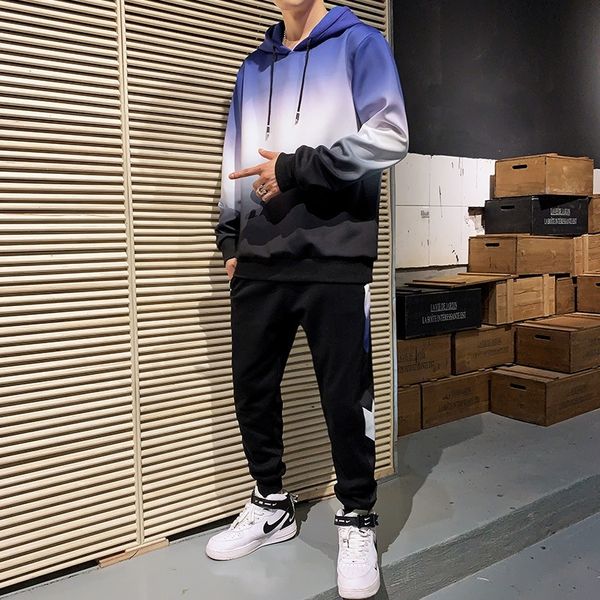 

мужские дизайнерские осенние повседневные трендовые брюки зеленый популярный спортивный костюм с капюшоном куртки, White;black