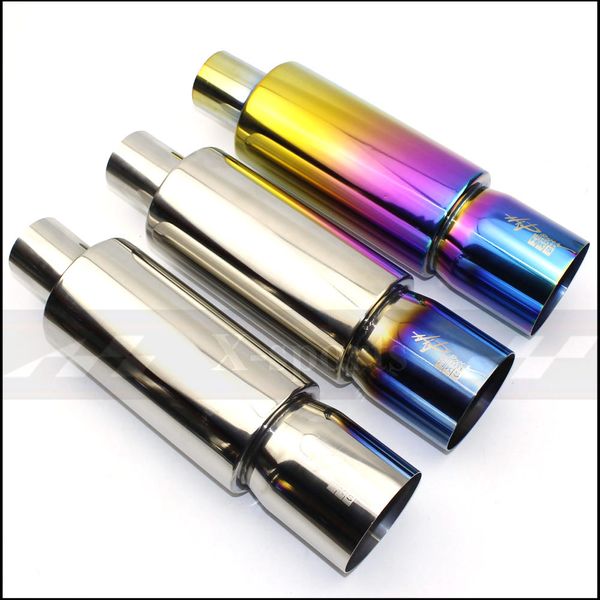 

car motorbike exhaust systems muffler tip universal stainless steel id 51mm 57mm 63mm outlet 90mm styling tail pipe