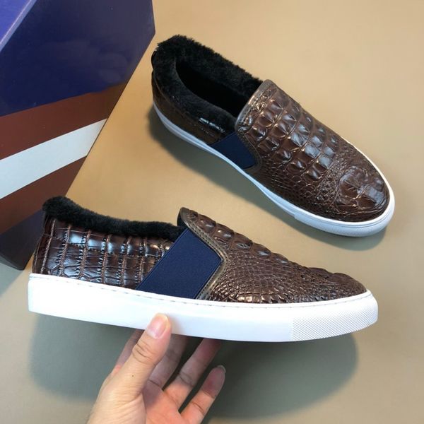 

brand new mens wool witer flat shoes designers shoes low cut casual shoes outdoor zapatillas driving sneakers with box 38-44, Black
