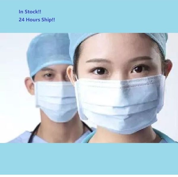 

ce 3-layer mask 50pcs face mouth masks meltblown cloth masks non woven disposable anti-dust earloops masks fast delivery