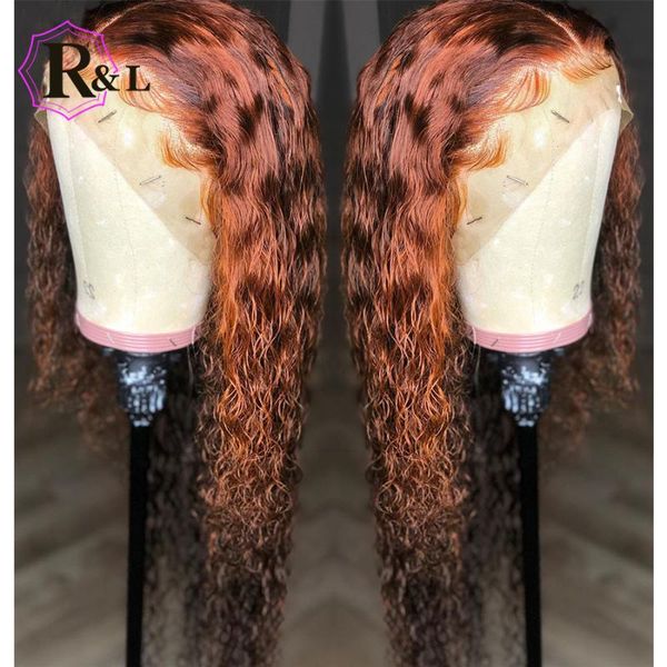 

rulinda 13*6 lace front human hair wigs with baby hair curly ombre colored brazilian non-remy lace wigs 150% density, Black;brown