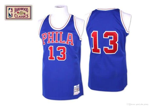 

men wilt chamberlain mitchell & ness philadelphia 76ers hardwoods classics 1966-67 authentic jersey, Black;red