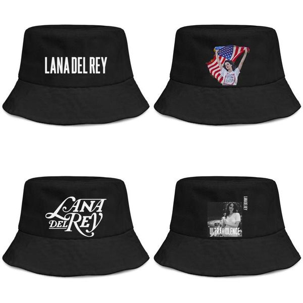 

singer lana del rey for men and women buckethat styles cute bucket baseballcap lana del rey ultraviolence logo usa flag album, Blue;gray