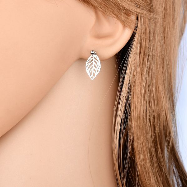 

retro simple zinc alloy temperament mini small fresh leaves earrings for women ear jewelry e1987, Golden