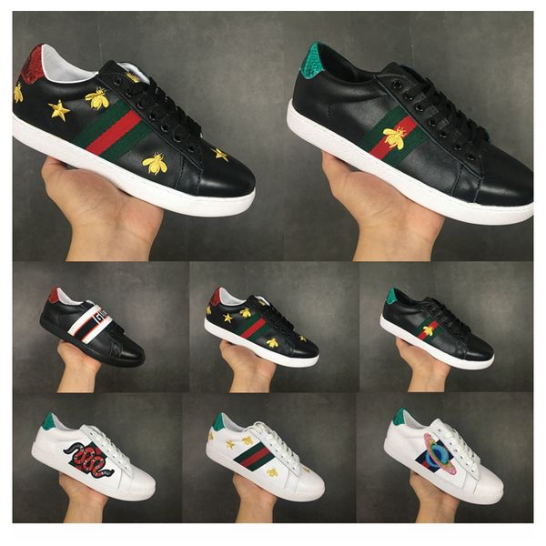 

Ace luxury de igner neaker running hoe for men women brand triple embroidered black tiger bee genuine leather hoe ize 36 45