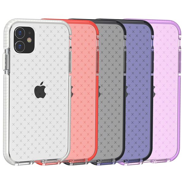 

premium quality anti drop transparent dual color soft tpu rubber silicone shockproof clear phone case cover for iphone 11 pro max