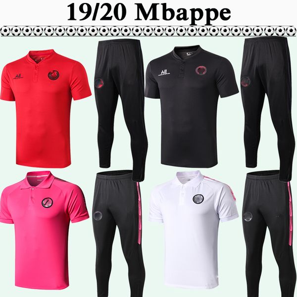 

19 20 draxler icardi polo soccer shirts kit mbappe matuidi verratti red black gray pink white football jerseys di maria cavani pants top