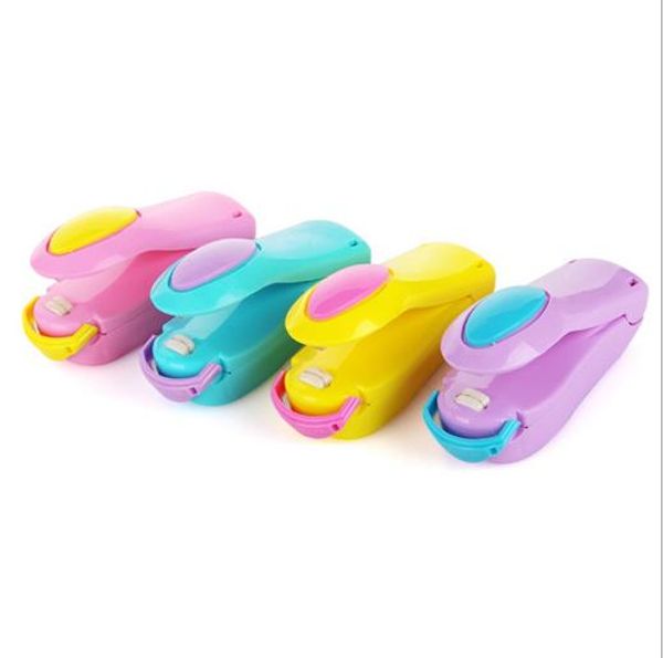 

candy colors mini sealer portable mini heat sealing machine impulse sealer seal packing plastic bag hand held