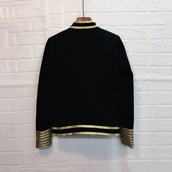 

euro punk night show wear golden rim mens blazer autumn new fashion long sleeve  collar slim fit big size male short coats, White;black