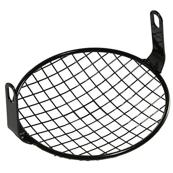 

motorcycle 6.3 inch headlight mesh grill side mount universal cover mask for cafe racer (black