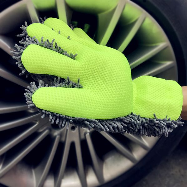 

lucullan 2 in 1 microfiber chenille car wash glove auto detailing tools car wash cleaner mitt