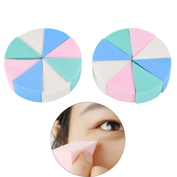 

8pcs makeup puff color latex puff round multicolor eight cut wet and dry small triangle makeup powder puff set makeup