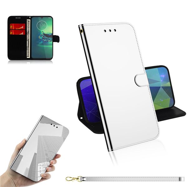 

smooth shockproof pu leather case for motorola moto e6 play/moto g8 plus flip cover stand wallet with card slot