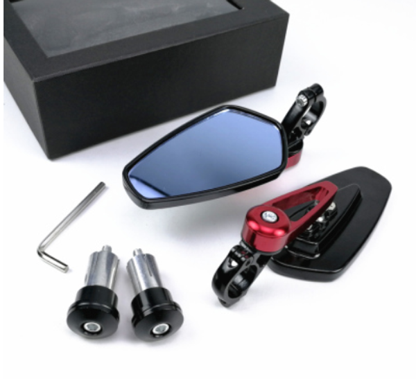 

universal 1 pair 7/8" 22mm motorcycle aluminum rear view black handle bar end side rearview mirrors