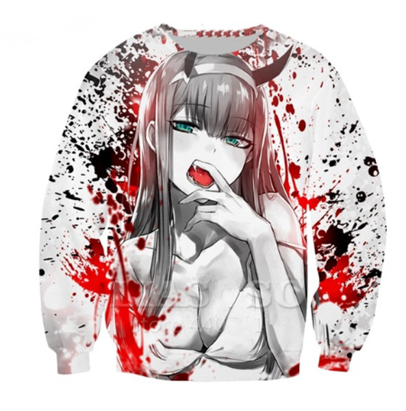 

новый harajuku аниме darling in franxx толстовка мужская / женская мужская 3d печатная толстовка мода повседневная пуловеры crewneck топы b4, Black