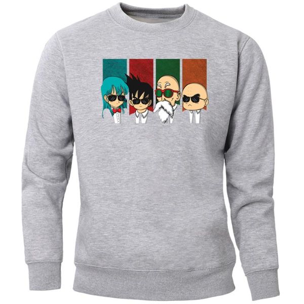 

japan anime sweatshirts hoodies men dragonball crewneck hoodie jumper japanese master roshi gohan sportswear mens, Black