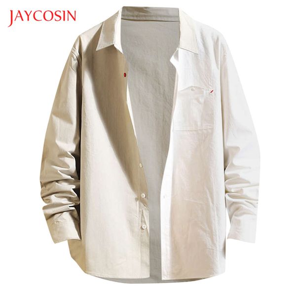 

joycosin зима мужчины рубашка повседневная мужская одежда двойной градиент цвета с длинным рукавом кнопка карман рубашка уличная мода wlid т, White;black