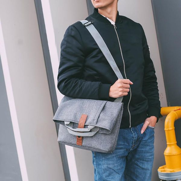 

fashion solid canvas messenger satchel bags casual portable shoulder handbag korean men crossbody bag