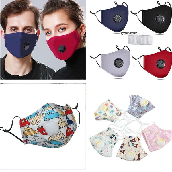 

kids face mask with filter cartoon face masks washable carbon filter breather valve pm2.5 cotton face mouth mask dustproof protective mask