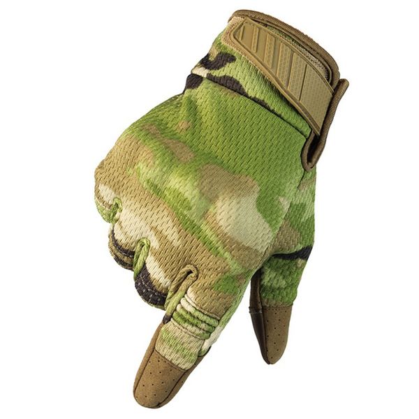 

men breathable full finger gloves outdoor motorcycle cycling climbing anti-skid gloves touch screen hard tactical new, Black