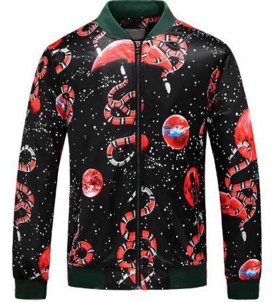 

designer jackets for mens streetwear with snake patterns fashion brand jackets winter european style mens outerwear wholesale, Black;brown