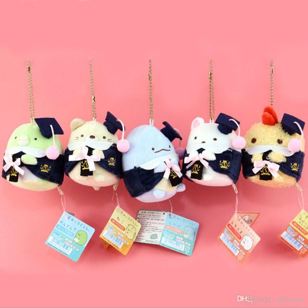 

new 5 styles 4" 10cm sumikko with doctor hat plush doll anime collectible keychains pendants party gifts stuffed soft toys