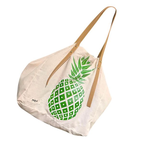

sleeper #4005 women new fashion canvas pineapple print handbag shoulder bags tote da