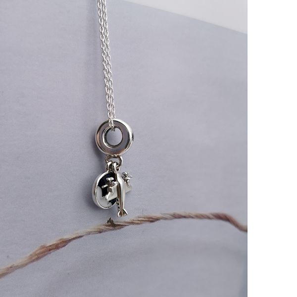 

подвеска ожерелье цепи конструктора класса люкс little swan подвеска ключицы цепи ожерелье кристалла алмаза себе серебряные украшения, Silver
