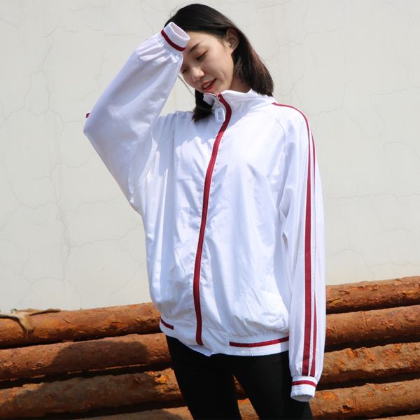 

striped long sleeve thin bomber windbreaker jacket summer hip hop loose spring autumn women jackets bf wind coat casual, Black;brown