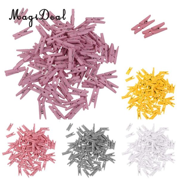 

magideal 100pcs mini colorful wooden clothes peg painted p paper clips clothespin craft home decor accessories
