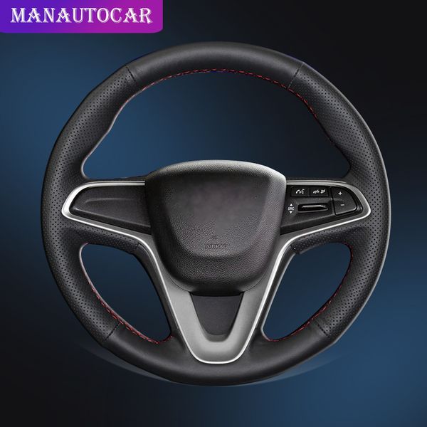 

auto braid on the steering wheel cover for sail 2015-2017 lova aveo 2016 2017 cavalier 2016 2017 car hand stitched