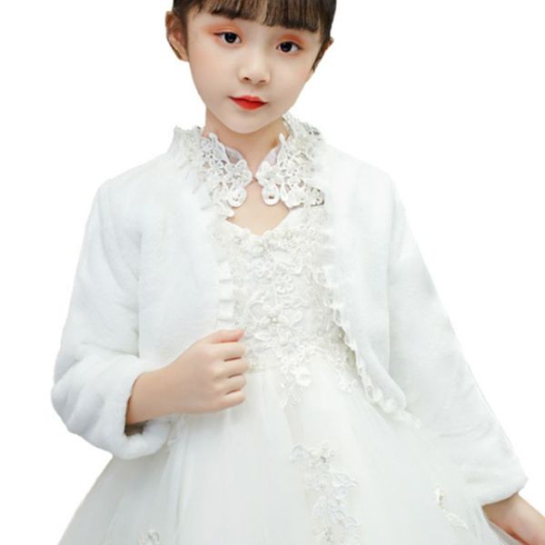 

2019 flower girls winter long sleeve shawl wrap wedding plush warm floral lace shawl wrap, Blue;gray