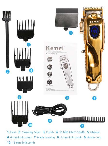 

kemei km-2010 золото серебро электрических домов стрижки набор ретро нефть глава стрижка бритва high power barber kit nnbzs