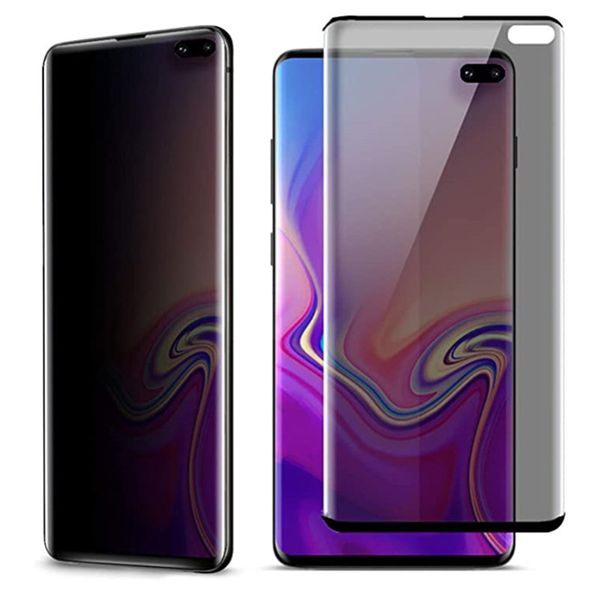 Privatsphäre gehärtetes Glas 3D gebogen 9H Hülle freundlich für Samsung Galaxy S20 Ultra Note 10 9 S10 Plus Anti Spy Peeping Displayschutzfolie