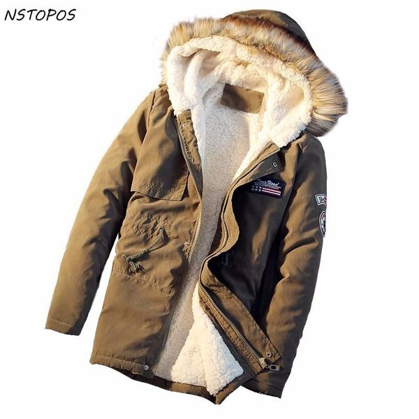 

зима parka мужчины куртка меховой капюшон +2017 зимних куртки мужского негабаритного 5xl parka homme navy зеленый хаки желтого мужчины puffe, Black