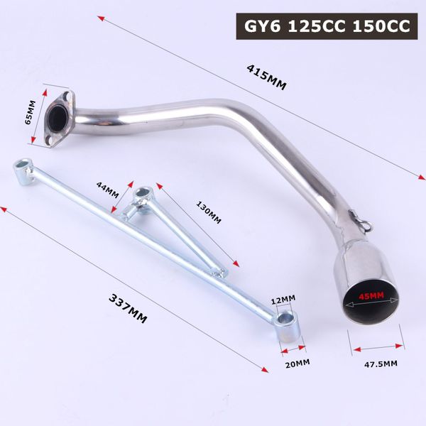 2020 Scooter Exhaust Pipe Muffler Header With Mounting Bracket Set For