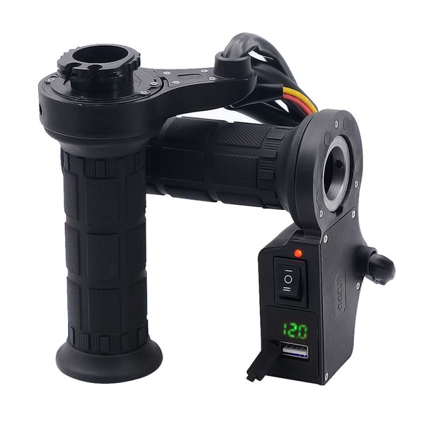 

motorcycle 3 in 1 handle heated grips handle +voltage +usb charger for motorcycle