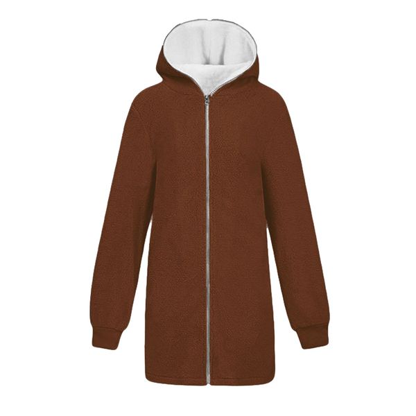 

fleece jacket with hood and extra large zip closure for women, Black;white