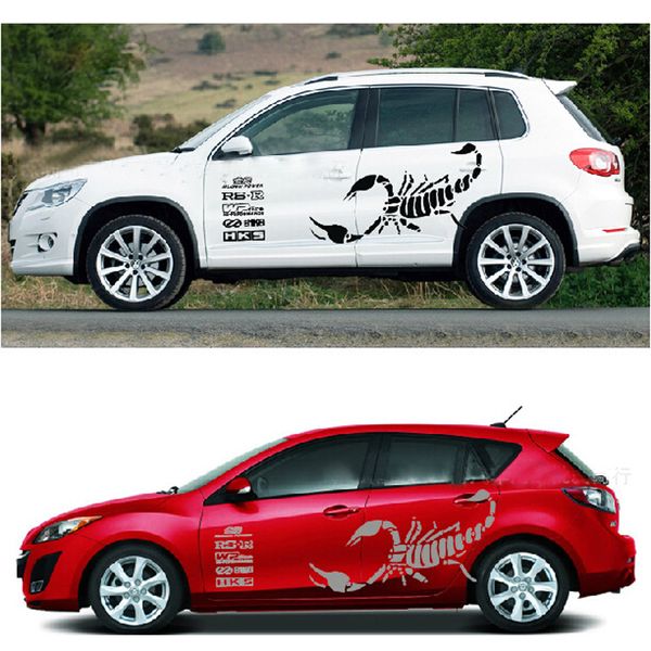 

car black scorpion totem car body side skirts vinyl sticker decals decoration