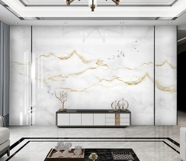 

3d wallpaper modern simple jazz white gold marble landscape p wall murals living room bedroom home decor wall papers