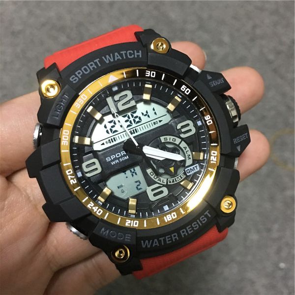 

G Style Shock Men Sport Watches Digital Chronograph Double Time Alarm Watch 50M Watwrproof EL Light Wristwatches Relogio Masculino 7591