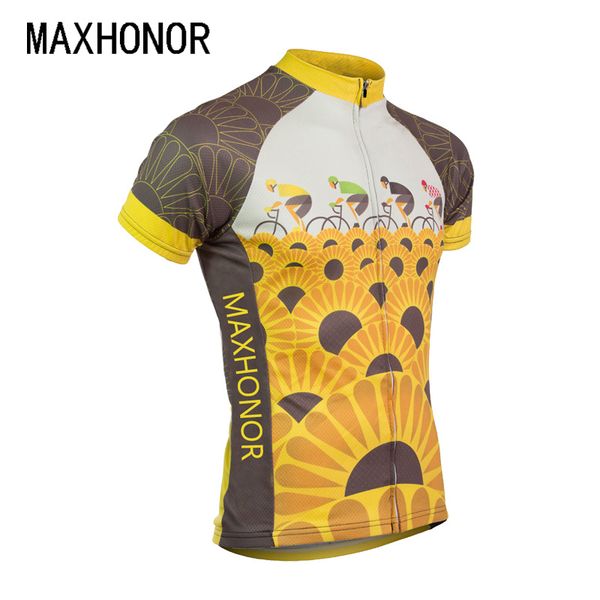 

cycling jersey men summer cycling yellow jersey team maxhonor creative bike clothing bicycle wear can be customized, Black;red
